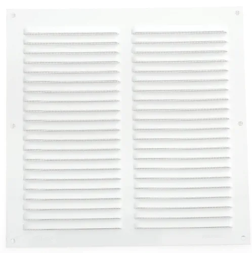 Wetterschutzgitter Lüftungsgitter Aluminium weiß 30 x 30 cm mit Fliegendraht