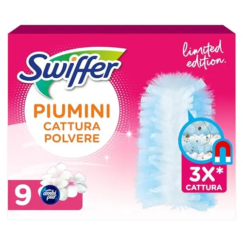 Swiffer Duster Staubwedeln, 9 Bettdecken, rosa, fängt Staub und Schmutz auf, erreicht die schwierigsten Stellen im Haus, Maxi-Format