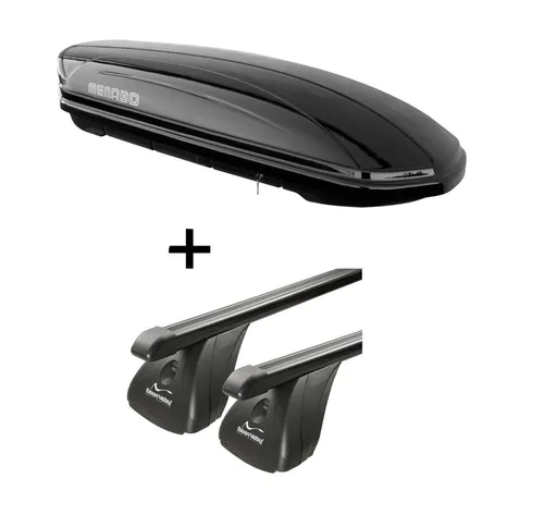 Dachbox MAA400L mit Original Stahl Dachträger für Volkswagen Caddy