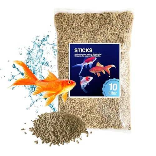 Teichsticks 10L – Premium Fischfutter für Koi, Goldfische & Teichfische – schwimmfähig, mit Vitaminen – Alleinfutter für Gartenteich – Nicht trübend