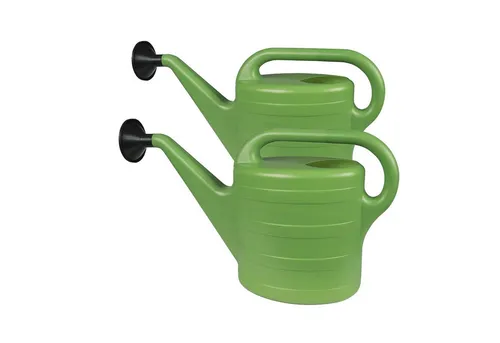 Centi Gießkanne Gießkanne Classic grün 10L ergonomisch (2er-Set), Geometrische Eleganz für Moderne Gärten