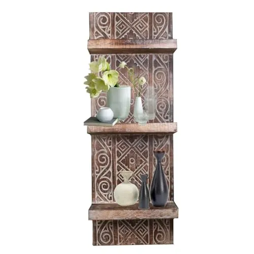 Oriental Galerie Wandregal Anisa - Vintage Shabby Chic - Schweberegal im Vintage Look, 25 cm breit, ideal für kreative Deko-Ideen. Handgefertigt in Indonesien, bringt es den einzigartigen Shabby Chic in Ihr Zuhause.