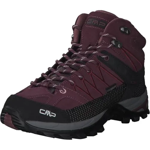 CMP Wanderschuhe Rigel Mid WP - Wasserdichte Damen Trekkingstiefel in Dunkelrot, Größe 42 (US 9) - Wanderschuhe für Damen mit wasserdichter CLIMAPROTECT-Membran, ideal für alle Wetterbedingungen. Bieten maximalen Komfort und Stabilität durch spezielle Knöchelstütze und FullOn GRIP Sohle.