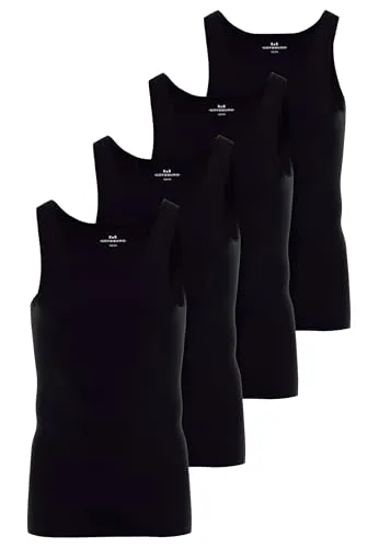 Götzburg Herren Unterhemd Classic Tank Top 4er Pack - Herren-Unterhemden aus 100% natürlicher Baumwolle, atmungsaktiv und schnelltrocknend für höchsten Tragekomfort. ÖKO-Tex zertifiziert und pflegeleicht.