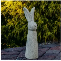 Gartenfigur Lustige Hasen 2er-Set in grau von gartendekoparadies