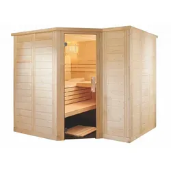 Harvia Polaris Large Massivsauna aus Fichte - Wellness-Oase für bis zu 5 Personen - Massivsauna aus Fichte, großzügige Maße 234x206x204 cm, ideal für private Wellness-Oasen. Ausgezeichnete Inneneinrichtung aus Linde für höchsten Komfort.