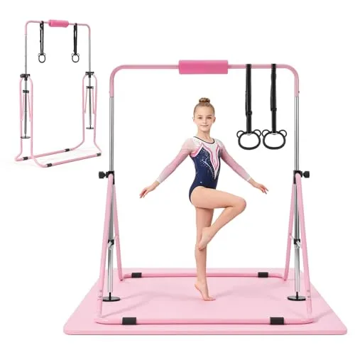 VEVOR Gymnastikstange für Kinder – Höhenverstellbar und Klappbar, Rosa