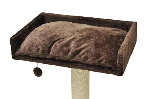 nanook Liegeplatz Top für Katzen-Kratzbaum XXL - 60x40 cm, braun - Aktivitätskratzbäume, übergroßer Liegeplatz (60x40 cm) für große Katzen, stabil und robust mit 2 cm dickem Material, inkl. Spielball und vorgebohrtem Loch für einfache Montage.