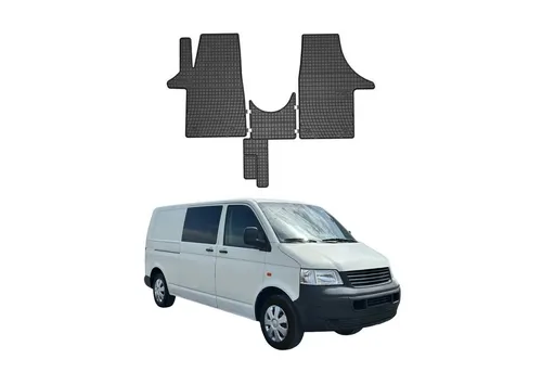 OMAC Gummi Fußmatten für VW T5 (2003-2015) - Fahrzeugspezifische 3D-Gummi-Fußmatten, wasserdicht und rutschfest, ideal für alle Wetterbedingungen. Leicht zu reinigen und beständig gegen Chemikalien und UV-Schäden.