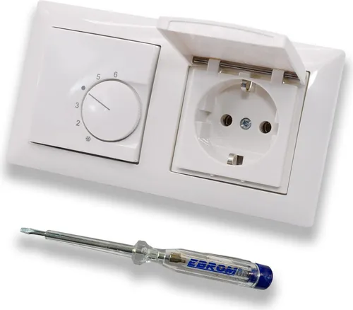 Halmburger UP Raumthermostat RTR-5510rg mit Klappsteckdose