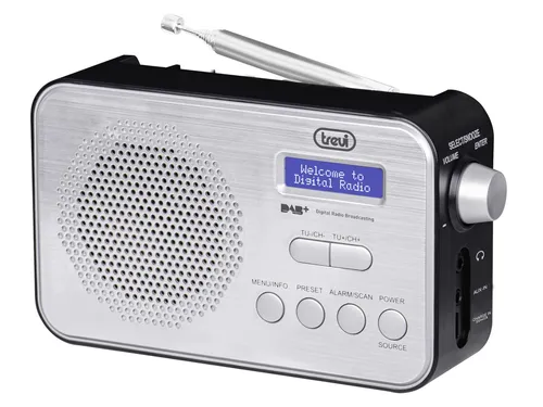Trevi DAB 7F92 R Portable Digital Radio - Klassisches tragbares Digitalradio mit DAB/DAB+/FM, LCD-Display und USB-Anschluss. Ideal für Musikliebhaber, die überall guten Empfang genießen möchten.
