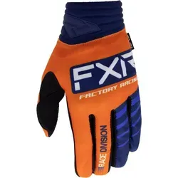 FXR Prime 2023 Motocross Handschuhe – Blau-Orange, Größe XL für Männer - Motorradhandschuhe mit Neoprenmanschette für einfaches Anziehen, strapazierfähigem Stretch-Strickmaterial und einer einlagigen Clarino-Handfläche für optimalen Grip.