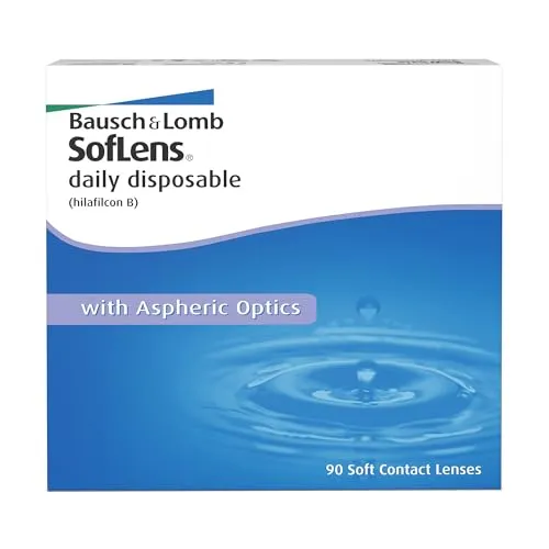 Bausch + Lomb SofLens Tageslinsen 90 Stück - Sphärische Kontaktlinsen - Praktische 90-Tage-Box mit weichen Tageslinsen für klaren Sehkomfort. Ideal für Einsteiger und erfahrene Träger, ohne Reinigungsaufwand.