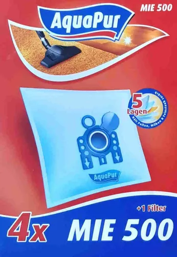 Aquapur Staubsaugerbeutel 4 Tüten + 1 Abluftfilter W5 MIE 500