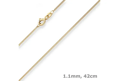 1,1mm Panzerkette Goldkette Collier aus 333 Gold 42cm