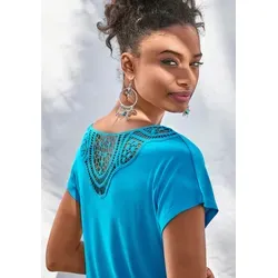 VIVANCE Kurzarmshirt mit Häkelspitze am Rücken von Vivance