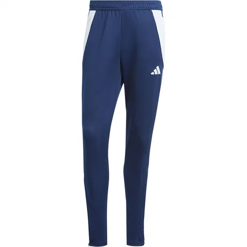 Adidas Tiro 24 Trainingshose - Blau für Damen und Herren - Trainingshose aus strapazierfähigem Doppelstrick, feuchtigkeitsabsorbierende AEROREADY Technologie für optimalen Komfort und 100% recycelte Materialien für nachhaltigen Sport.