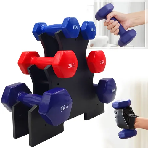 Produktbild Set mit 6 Kurzhanteln (1-2-3 Kg)