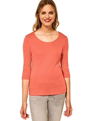 Street One Damen Basic T-Shirt mit 3/4 Arm von Street One
