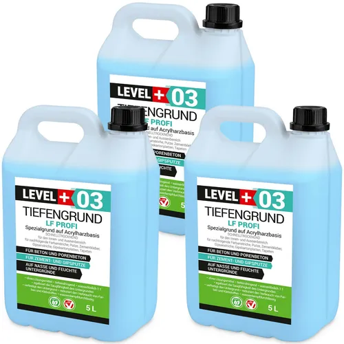 TiefenGrund Profi 15L Grundierung - Hochwertige Grundierung für Innen und Außen, ideal für verschiedene Untergründe wie Beton und Gips, sorgt für optimale Haftung.