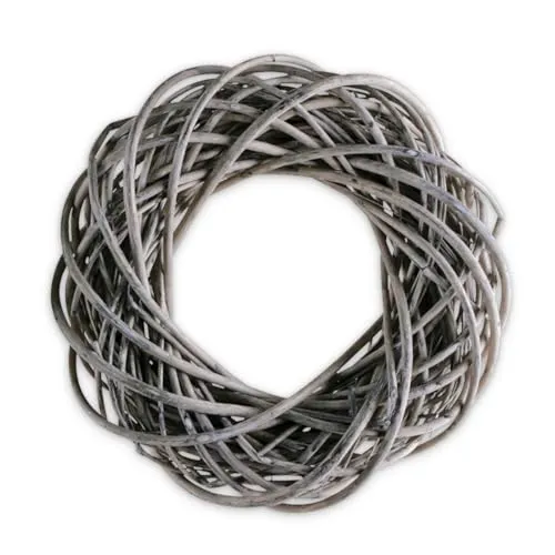 Kleiner Weiden-Kranz Grau 20 cm zum DIY Basteln - Holz-Kranz als Rohling für Sommer Wandkranz oder Outdoor Frühling Haustür - Deko für Herbst, Weihnachten, Tischdeko