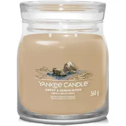 Yankee Candle Amber & Sandalwood Duftkerze 368 g - Duftkerze mit warmen Aromen von Treibholz und Kardamom, ideal für entspannende Momente und eine gemütliche Atmosphäre.