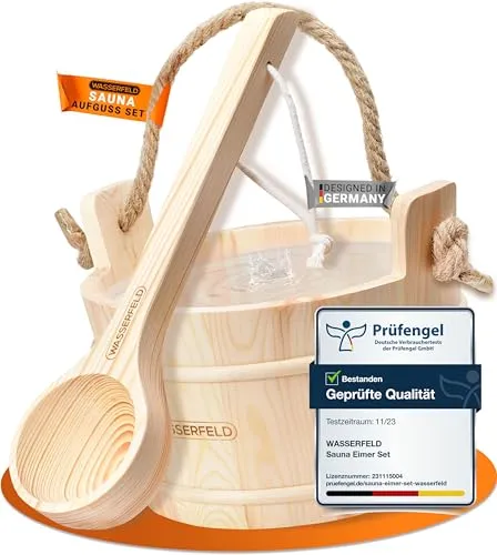 WASSERFELD® Sauna Eimer Set (4 Liter) in braun von WASSERFELD