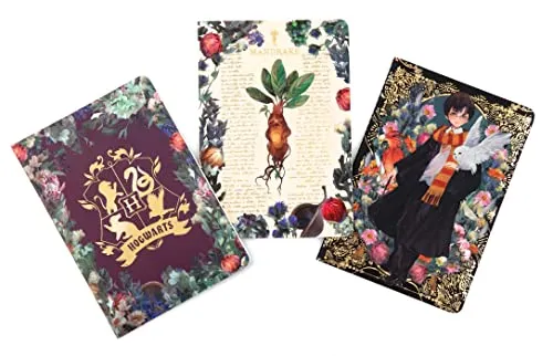 Harry Potter: Floral Fantasy Planner Notebook Collection (Set of 3): (Harry Potter School Planner School, Harry Potter Gift, Harry Potter Stationery, Undated Planner)