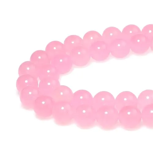 Perlen zum Auffädeln 10mm 35 stück Rosenroter Quarz Rosa Jade Edelsteine Perlen mit Loch Natürliche Lose Runde Steinperlen für Herstellung Schmuck Armbänder Halsketten