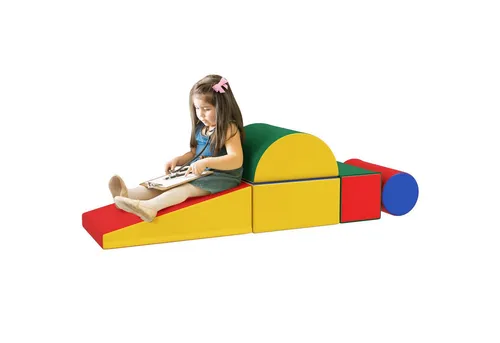 Homcom Bausteinset - Weiche Softbausteine für Kinder - Outdoor-Spielzeug, ideal für die motorische Entwicklung von Kleinkindern mit sicheren, weichen Bausteinen aus EPE-Schaumstoff für endlosen Spielspaß.