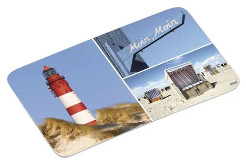 Kesper Frühstücksbrett Set, 6 Stück - Frühstücksbrettchen aus Melamin im maritimen Küste-Design, ideal für ein stilvolles Frühstück und pflegeleicht.