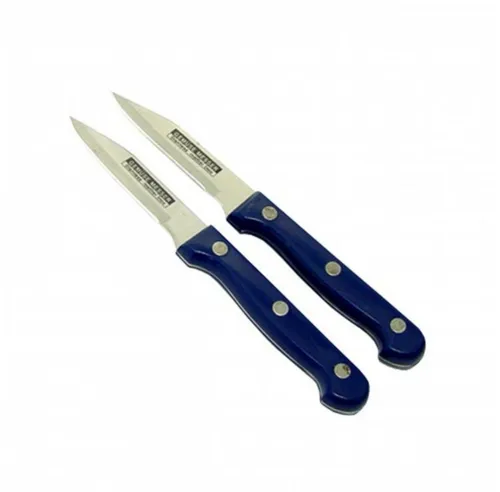 axentia Gemüsemesser Gemüsemesser, 8cm, 2 Stück, blaue Griffe 290256