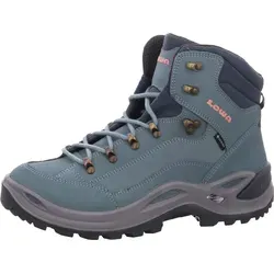 LOWA RENEGADE GTX MID Ws - Damen Wanderschuh in Eisblau/Lachs - Wasserdichter und atmungsaktiver Wanderschuh für Damen, ideal für leichte Wanderungen und Outdoor-Aktivitäten mit optimaler Dämpfung und Stabilität dank GORE-TEX® und MONOWRAP® Konstruktion.