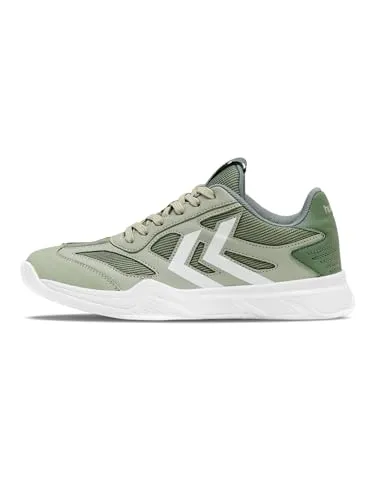 Hummel Teiwaz III Handballschuhe Beige EU 37 1/2 - Hallenschuhe mit Mesh-Obermaterial und gepolsterter Zunge für optimalen Komfort, ideal für Handballspieler auf allen Oberflächen.