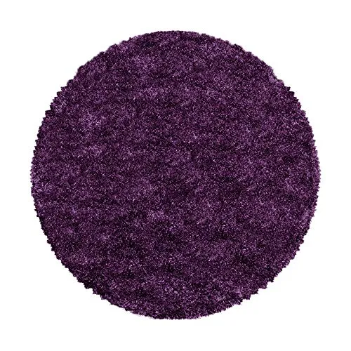 SIMPEX Hochflor Teppich Lila 80 cm Rund - Pflegeleicht & Extra Weich für Wohnzimmer und Schlafzimmer - Moderner Hochflor-Teppich in Lila, ideal für Wohnzimmer und Schlafzimmer. Pflegeleicht und aus robustem Polypropylen, sorgt er für eine gemütliche Atmosphäre und passt perfekt zu verschiedenen Einrichtungsstilen.