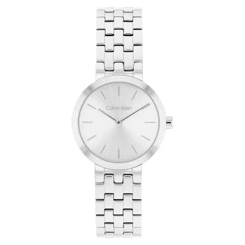 Calvin Klein 25100186 Damenuhr 26 mm – Eleganz trifft Funktionalität - Diese elegante Quarzuhr im analogen 12-Stunden-Format bietet ein Edelstahl-Gehäuse und ist bis 30 m wasserdicht. Ideal für den täglichen Gebrauch und ein stilvolles Accessoire für jede Gelegenheit.