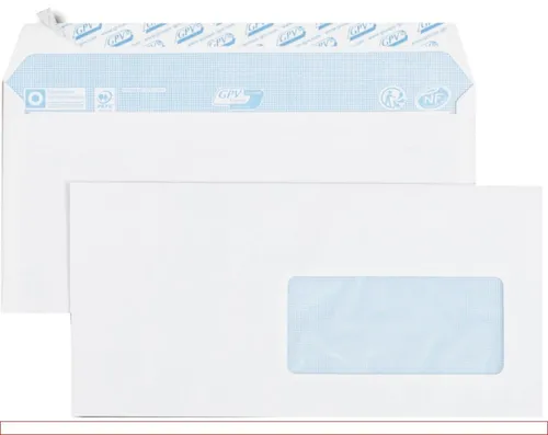 GPV Briefumschläge, DL, 110 x 220 mm, weiß, mit Fenster 70