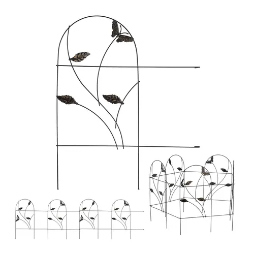 Beetzaun Beetumrandung Dekozaun Zierzaun 15 Elemente - Gartenzäune aus robustem Stahl, in elegantem Schwarz, ideal für die kreative Gestaltung Ihres Gartens. Schützen Sie Ihre Pflanzen stilvoll mit diesem langlebigen Beetzaun.