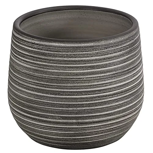 Dehner Übertopf Klara, handgefertigt, Ø 23 cm - Garten-Zubehör: Moderner, handgefertigter Übertopf mit einzigartiger Oberflächenstruktur in zeitlosem Design, perfekt für jeden Einrichtungsstil.