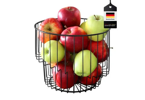 bremermann Obstschale Obstkorb, Drahtkorb, rund, Ø ca. 24 x 19 H cm, schwarz matt, Metall, (1-tlg)