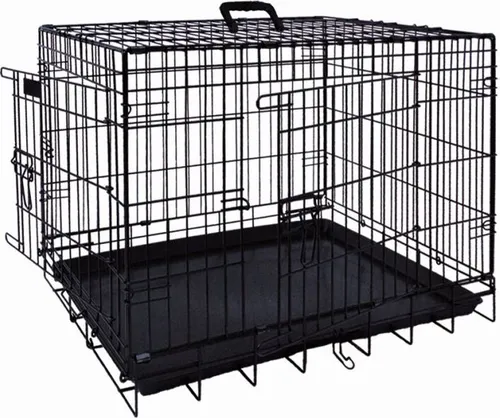 NOBBY Transportkäfig faltbar - 64 x 48 x 54 cm, sicherer Transport für Ihren Vierbeiner auf Reisen, leicht zu reinigen mit herausnehmbarer Wanne