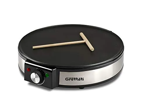 G3 Ferrari G10098 Profi-Crêpes-Maker 1200W - Crêpes-Maker mit 30 cm Edelstahlplatte und Antihaftbeschichtung für einfache Reinigung. Ideal für perfekte Crêpes, Piadinas oder Omeletts mit einstellbarem Thermostat.
