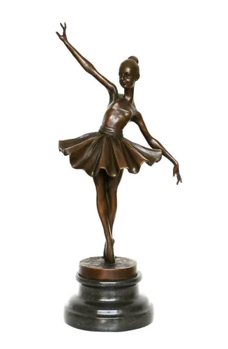 Bronzeskulptur Tänzerin Ballerina nach Degas - Antike Replika einer Ballett-Figur aus Bronze, ideal für Kunstliebhaber und als stilvolle Dekoration. Maße: 14 x 32 x 10 cm, Gewicht: 2 kg.