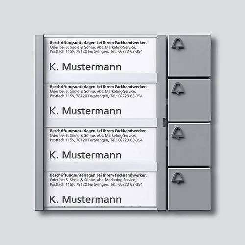 Siedle BTM 650-04 SM Bus-Tasten-Modul in Silber-Metallic