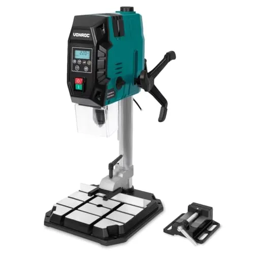 VONROC Standbohrmaschine 900W – Präzise Tischbohrmaschine mit LCD und Zubehör