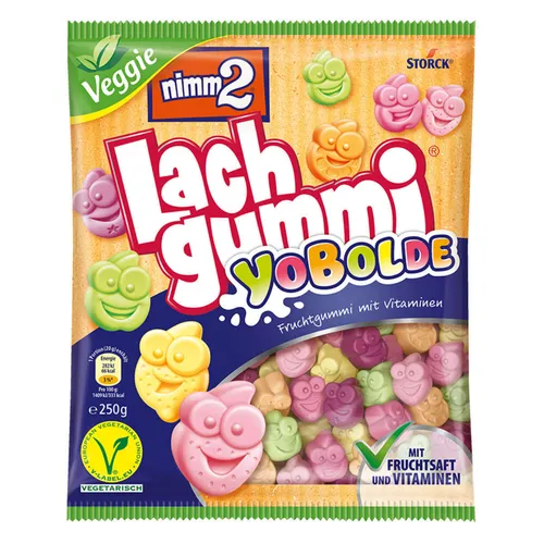 Storck Nimm2 Lachgummi YoBolde mit Joghurt und Vitaminen 250g - Fruchtgummis & Lakritze, leckerer Fruchtgummi mit Vitaminen und Magermilchjoghurt für einen besonderen Genuss. Ideal für die ganze Familie!