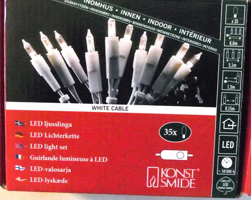 LED Lichterkette von Konstsmide mit 35 LEDs - Weihnachtsbeleuchtung mit 35 warmweißen LEDs für eine stimmungsvolle Atmosphäre, energieeffizient und einfach zu steuern.