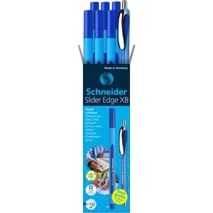 Schneider Kugelschreiber Slider Edge XB, blau, inklusive Kugelschreiber Rave XB blau, 7 Stück