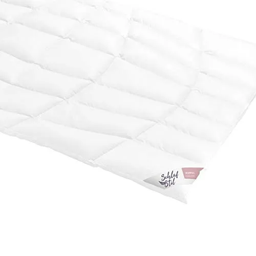 SCHLAFSTIL Gänsedaunenbettdecke D800, Normal, 100% 1a weiße Neue Reine Prachtgänsedaunen Größe 200x200