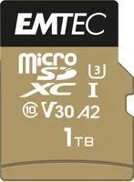 Emtec ECMSDM1TXC10SP 1000 GB MicroSDXC - Speicherkarten der Klasse 10 mit 1 TB Kapazität, ideal für hochauflösende Videos und Anwendungen dank UHS-I und A2 Leistungsklasse.